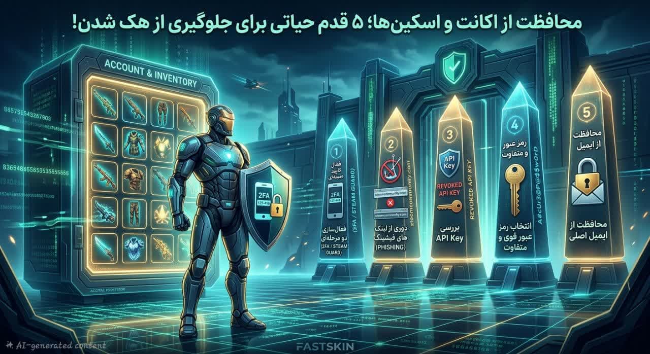 محافظت از اکانت استیم و اسکین‌ها؛ ۵ قدم حیاتی برای جلوگیری از هک شدن